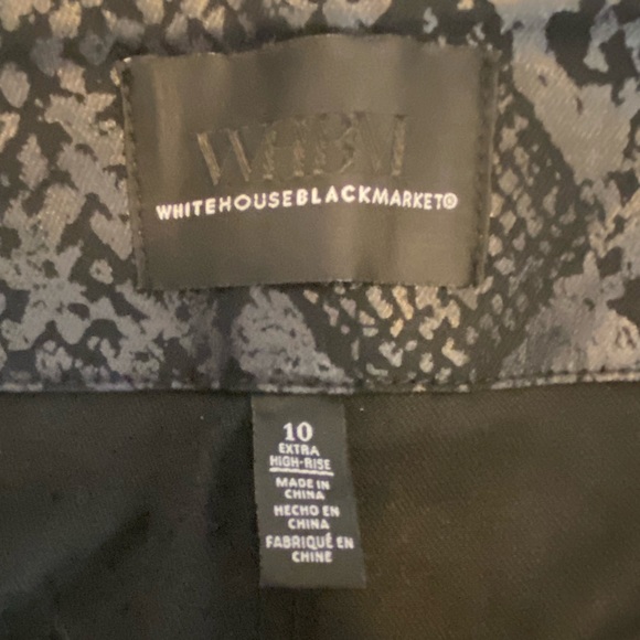 White House Black Market black snakeskin belted pants - Picture 5 of 6